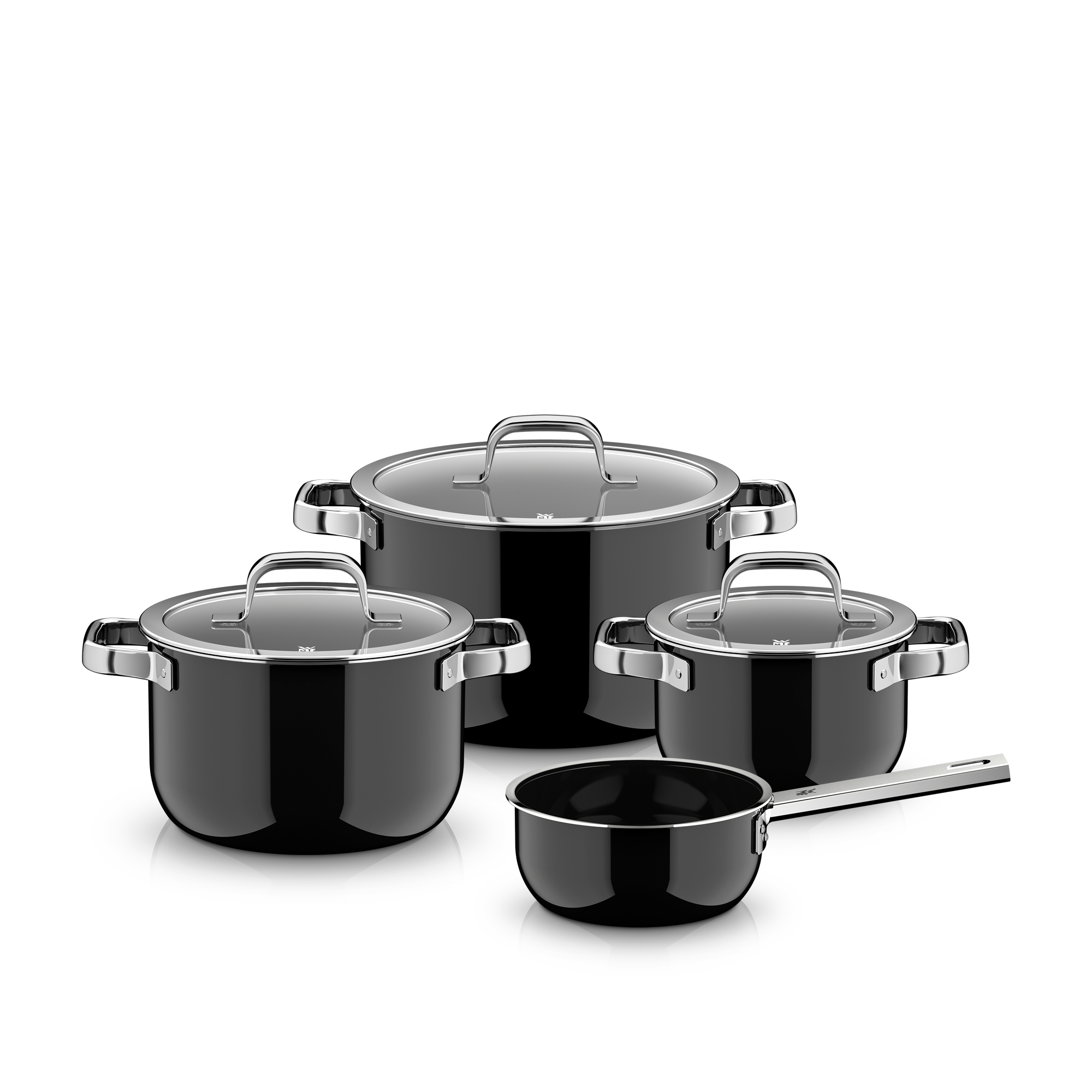 WMF Fusiontec Mineral Pro, Topf-Set, 4-teilig, Black in schwarz WMF Fusiontec Mineral Pro, Topf-Set, 4-teilig, Black in schwarz, Topfset, Pfannenset, Stahl, Edelstahl, Antihaft