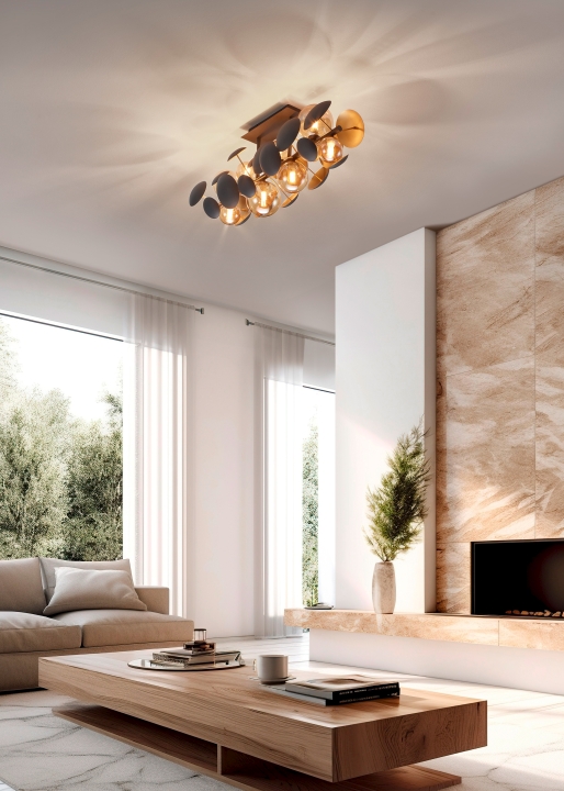 Trio Select Deckenleuchte BUBBLE in goldfarbig