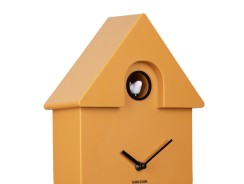 Wanduhr MODERN CUCKOO in Fb. ocker gelb, Wanduhr, Kaminuhr, Wanddekoration, Holz, orange