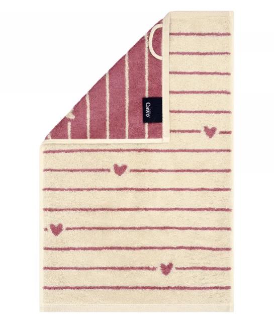 Cawö Gästetuch 30x50 cm HEART BEATS ca. 30x50cm in Fb. 32 beere Cawö Gästetuch 30x50 cm HEART BEATS ca. 30x50cm in Fb. 32 beere, towel, mat, bath, striped, heart