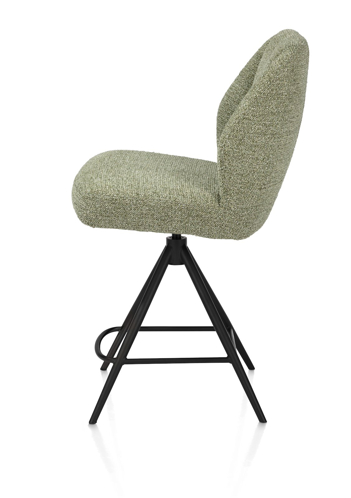  // Stoff Sevilla oliv // Metallgestell off black // drehbar mit Rückholfunktion // ca. B48 H100 T61, stuhl, stuhl mit gepolsterung, metallgestell, schwarz, grün
