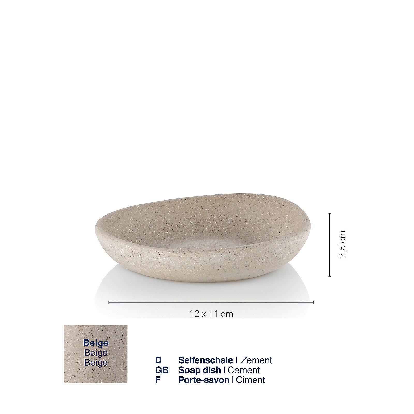 Kela Seifenschale Roda beige RODA in beige, Porzellan, Töpferei, Schüssel, Suppenschüssel, Kieselstein