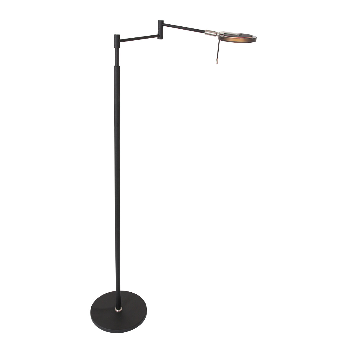 Steinhauer LED-Stehleseleuchte TUROUND 1-flammig in Farbe Schwarz/Rauchglas