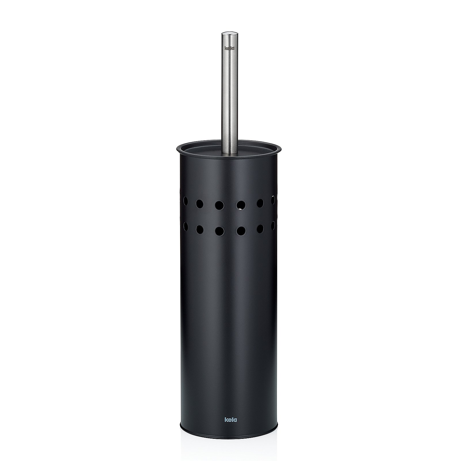 Kela WC-Garnitur LEO in Farbe Schwarz, Toilettebürste, Ständer, Messingstahl, schwarz, Bauform, Toaster, Küchenzubehör, Halter, Ständer?