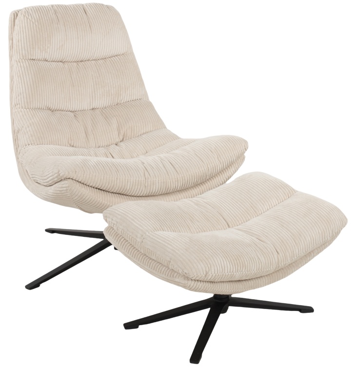 Relaxsessel in Kordstoff 141 Beige, Gestell Schwarz Relaxsessel in Kordstoff 141 Beige, Gestell Schwarz , Sessel, Relaxsessel, Ohrensessel, Beige, Auflage