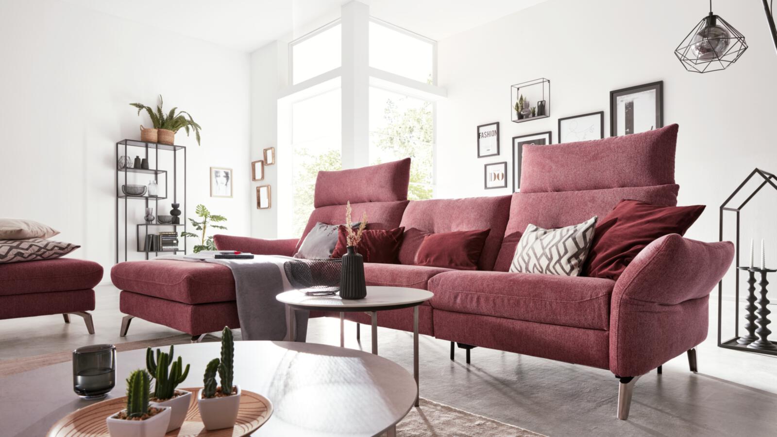 Interliving Polsterecke INTERLIVING 4400 in Stoff S-GCP8/08 Pastell violet, Dekoration für Zuhause, Couch, Mobiliar, Wohnzimmer, Kissen