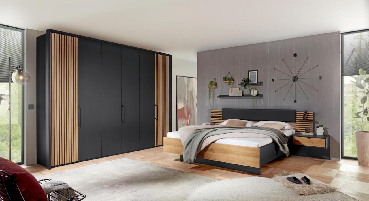 Wiemann Schlafzimmer MANHATTAN in **Graphit Dekor A29 Wiemann Schlafzimmer MANHATTAN in **Graphit Dekor A29, Drinnen, Innenarchitektur, Mobiliar, Dekoration für Zuhause, Bett