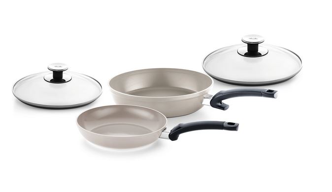 Fissler Ceratal Comfort® Pfanne 2er-Set in Grösse 28/24cm mit 2 Glasdeckel Ceratal Comfort®Pfanne 2er-Set in Grösse 28/24cm, m.Glasdeckel