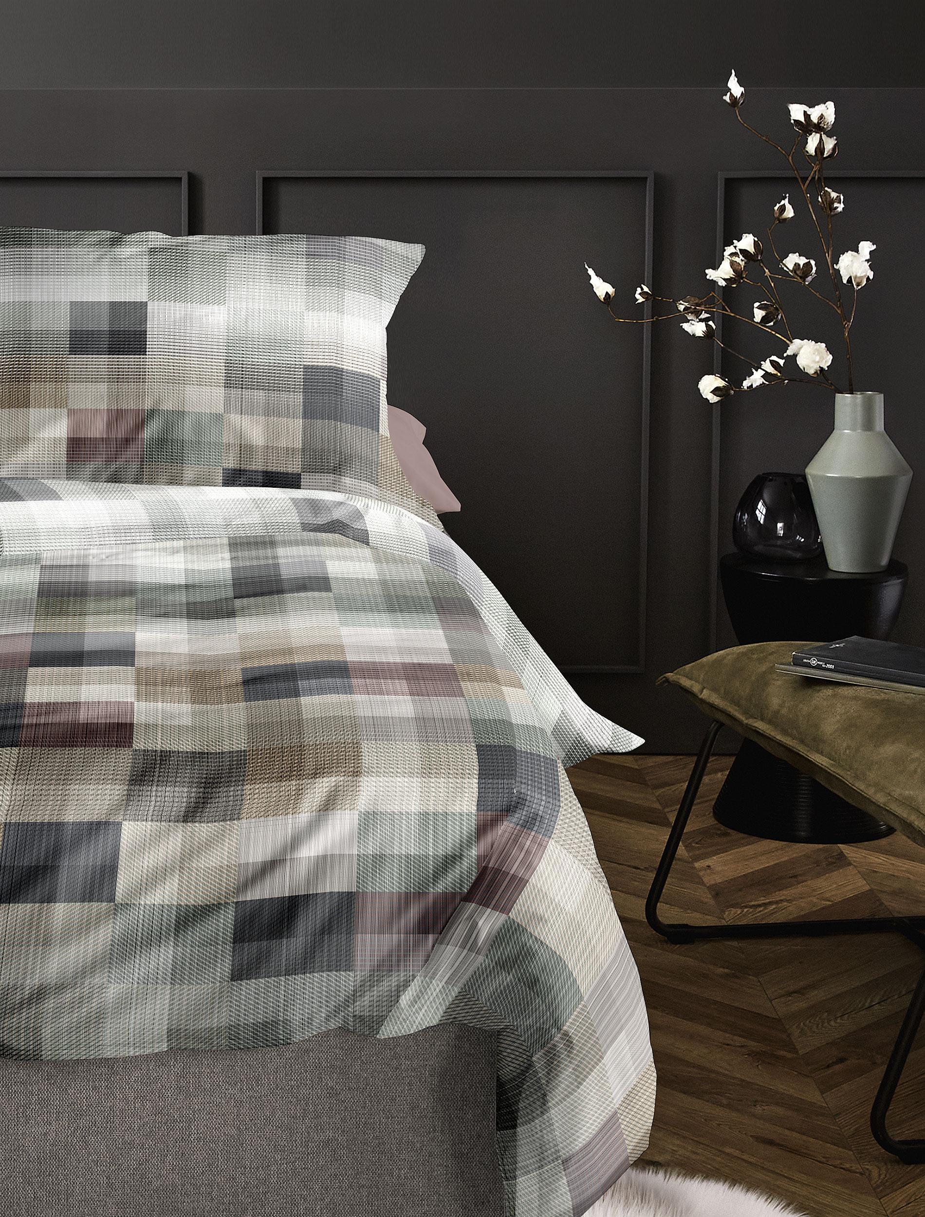 Irisette Mako-Satin Bettwäsche WAVE ca. 155x220cm in Farbe natur