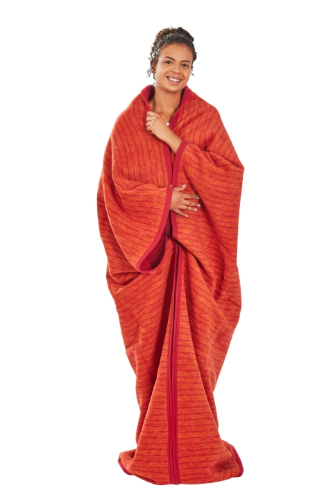 Ibena Jacquard-Wohnmantel FANO 150x200cm in Farbe rot/orange