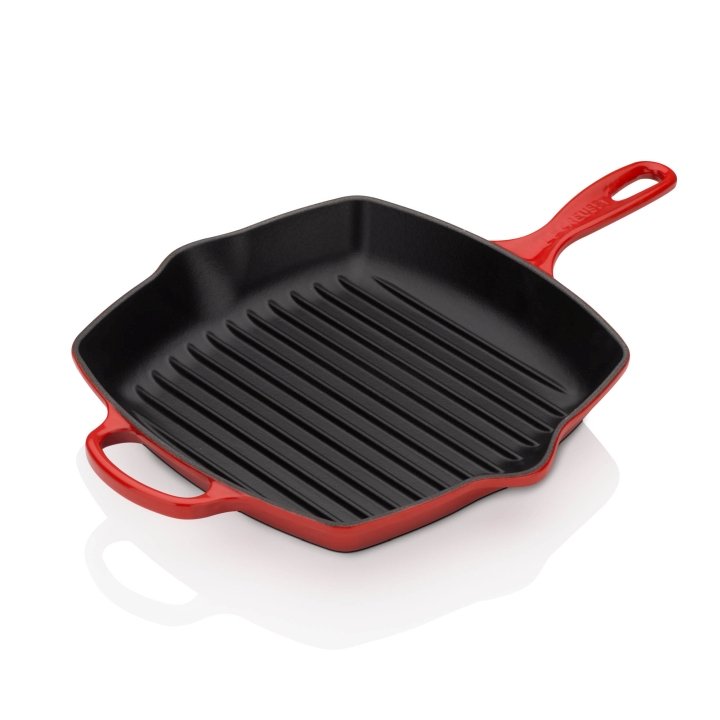 Le Creuset Grillpfanne Ø ca. 26cm Kirschrot Quadratisch