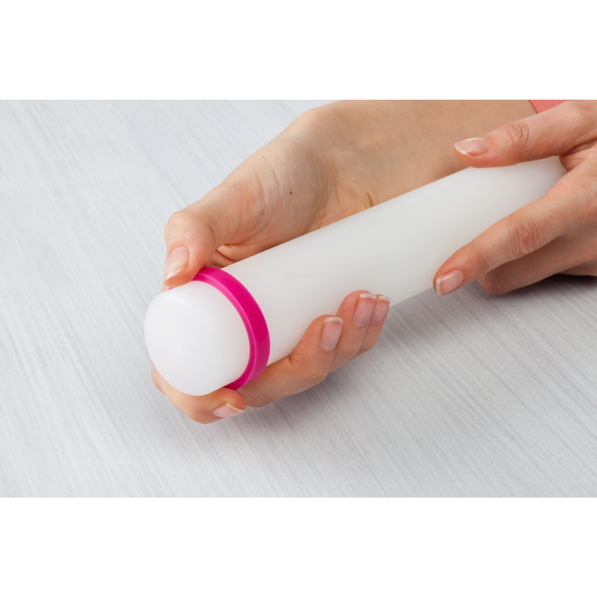 Kaiser Fondant Rollstab groß in weiß/pink