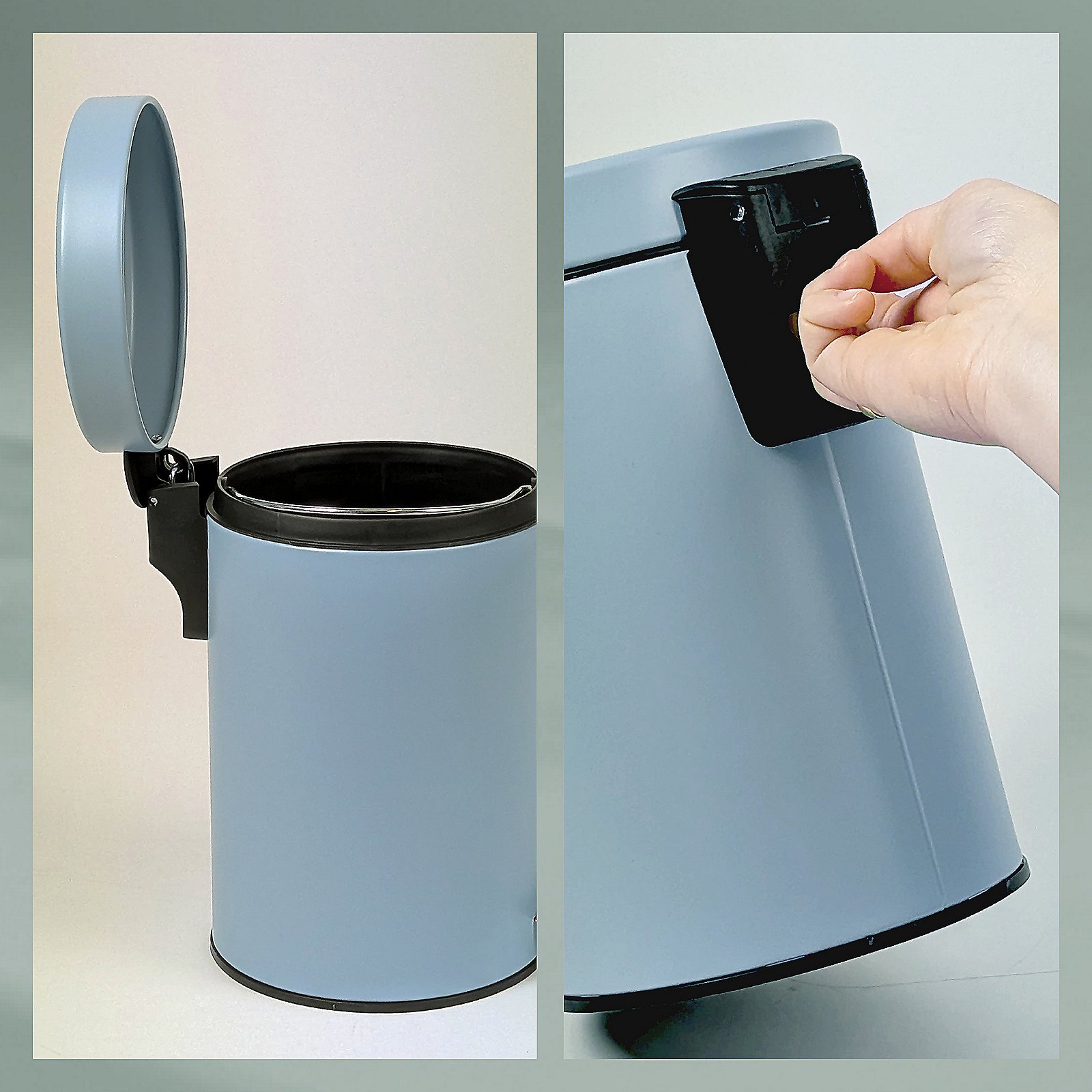 Kela Kosmetikeimer Monaco ROSE in Frostblau matt Kela Kosmetikeimer Monaco ROSE in Frostblau matt, Zinn, Kann, Mülleimer