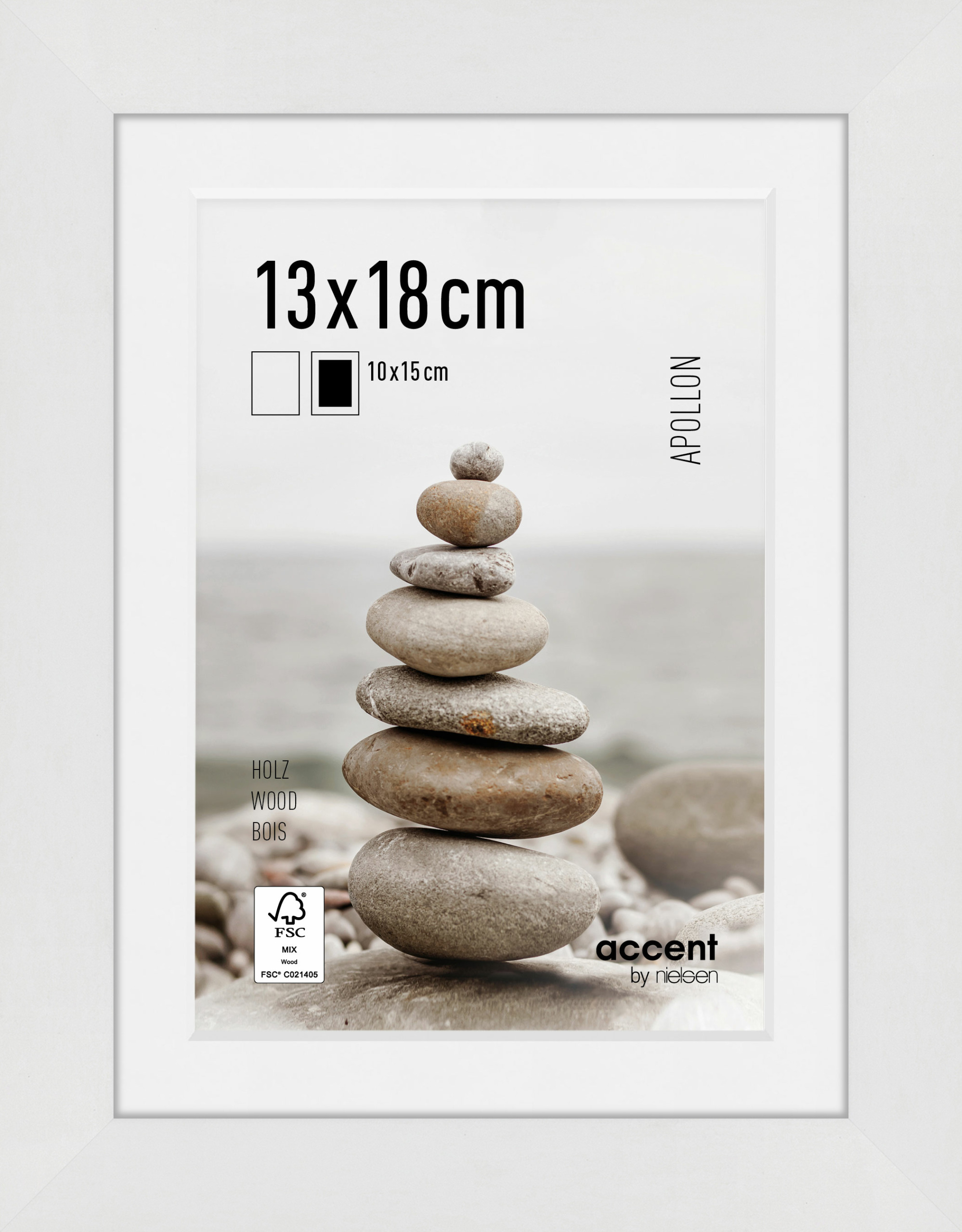 Accent by Nielsen Holz Bilderrahmen Apollon ca. 13x18cm in Farbe White