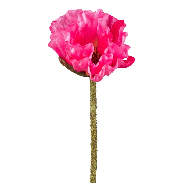 Gasper Mohn, 52 cm, creme in Farbe Pink, pink flower, Papaver orientale, Kunstpflanze Stiel, pinke Blütenblätter, Blütenstiel