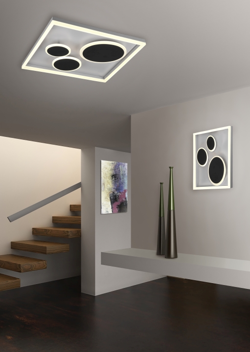 Trio LED-Deckenleuchte HARRIET in anthrazit, Kunststoff weiß