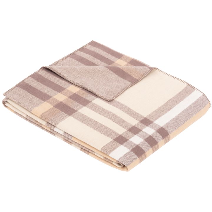 Ibena Jacquard-Baumwolldecke WATERFORD 140x200cm in Farbe braun/natur