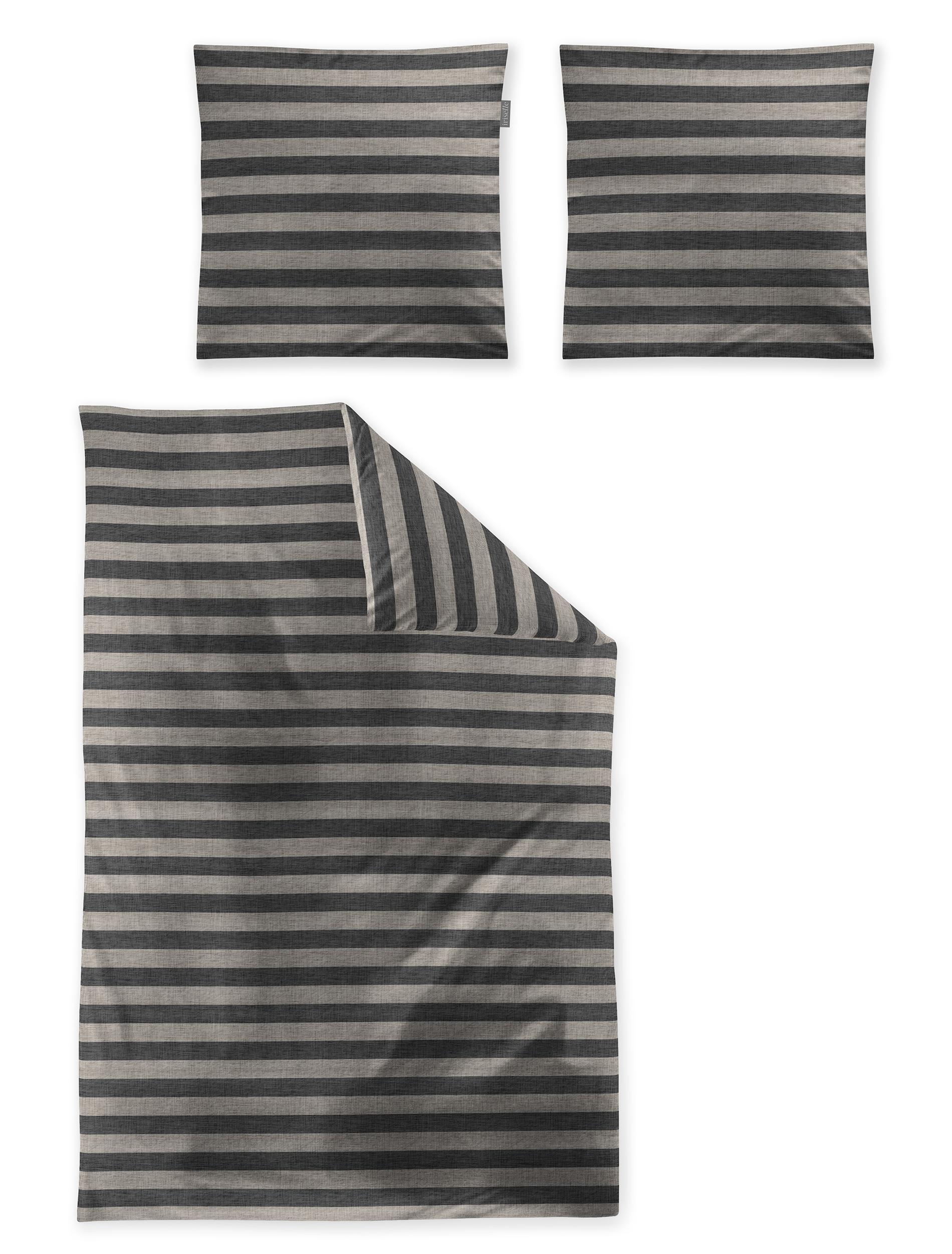 Irisette Mako-Satin Bettwäsche WAVE-HK ca. 135x200cm in Farbe grau