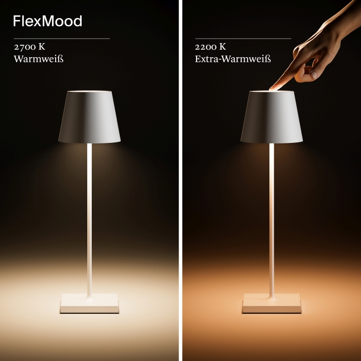 Sigor LED-Akku-Tischleuchte Nuindie in Farbe dünenbeige, dimmbar