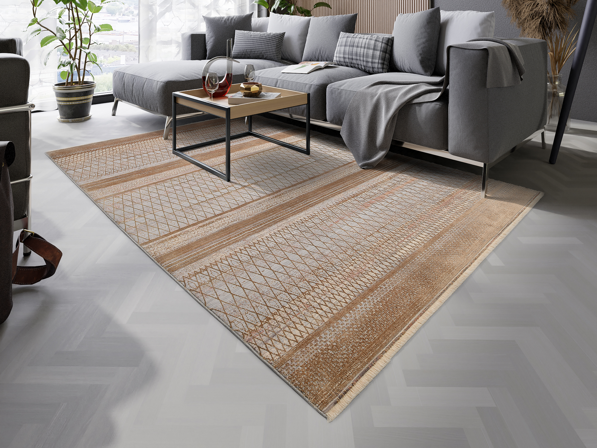OCI Designer Teppich ca. 140x190cm in Farbe h.braun