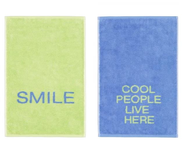Cawö Postcard Towels POSTCARDS TOWELS EDITION 30x50cm in Farbe smile, Dekoration für Zuhause, Teppich, Papier