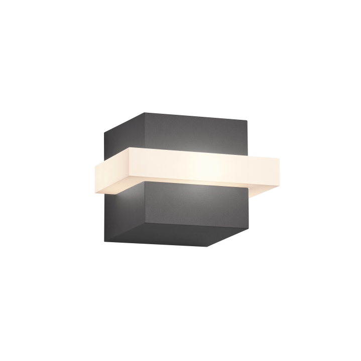 Trio LED-Wandleuchte MITCHELL in anthrazit, Glas Acryl weiß