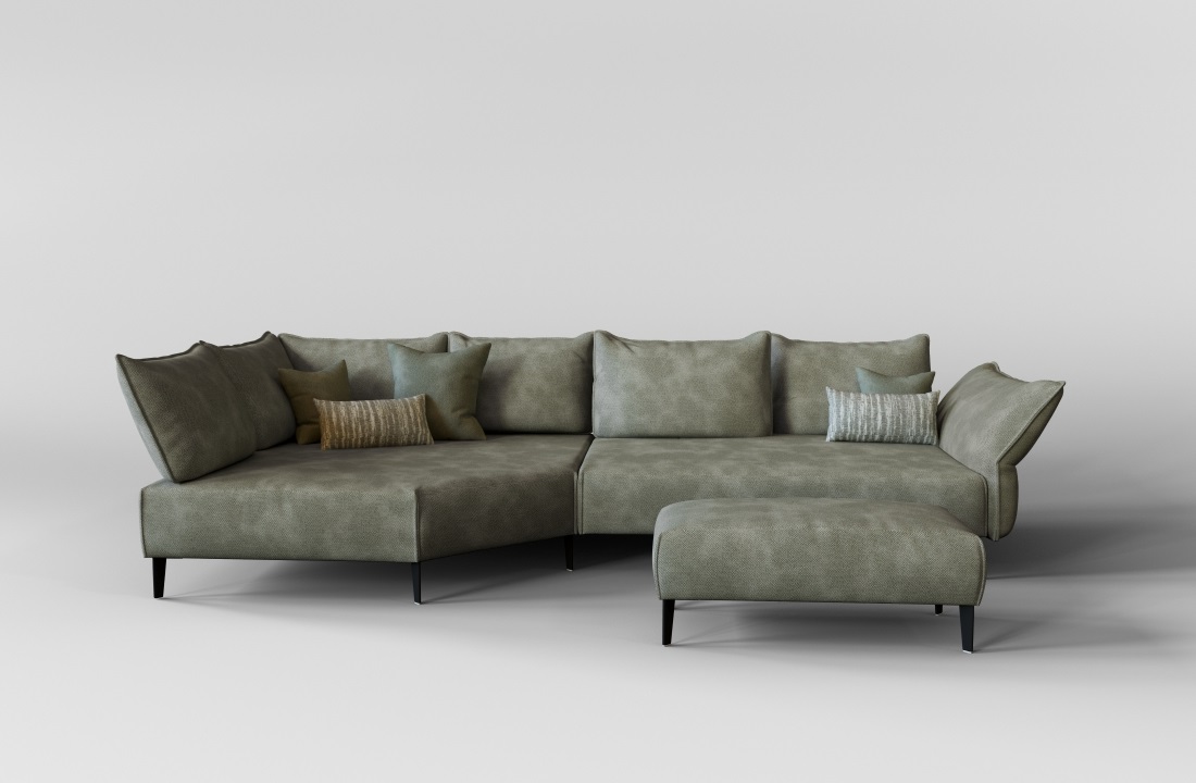 W. Schillig Polstergruppe BONNIE ca. 158x340cm in Stoff uni green tea, Couch, Mobiliar, Kissen, Dekoration für Zuhause