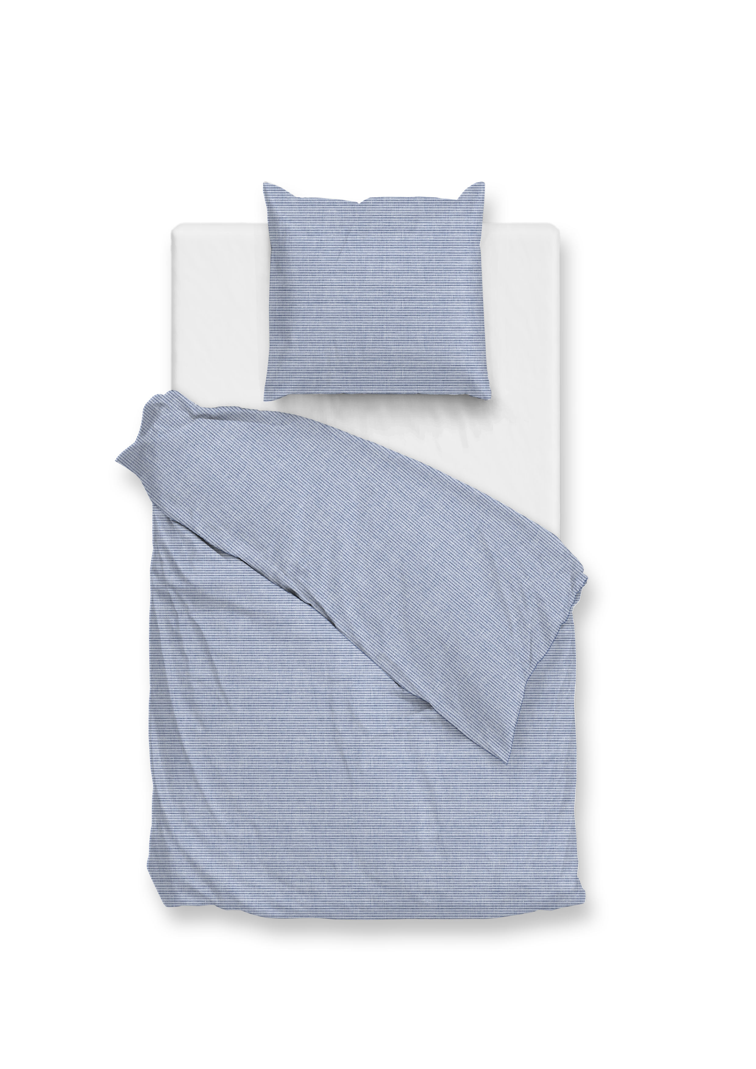 Heckettlane Bettwäsche ca. 155x220cm in Farbe Denim, Kissen, Dekoration für Zuhause, Leinen, Decke