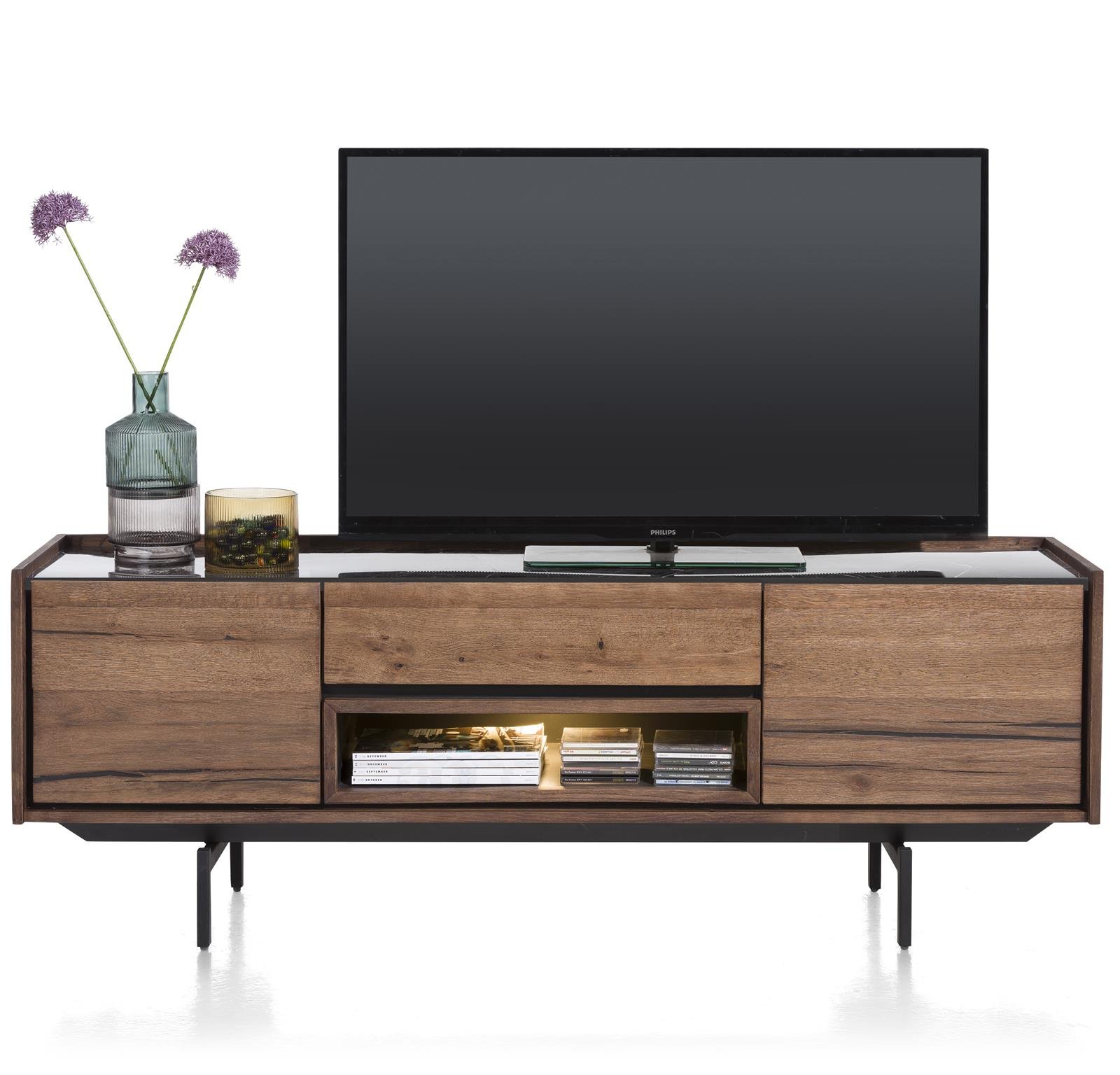 XOOON Lowboard HALMSTAD in brown lacquered