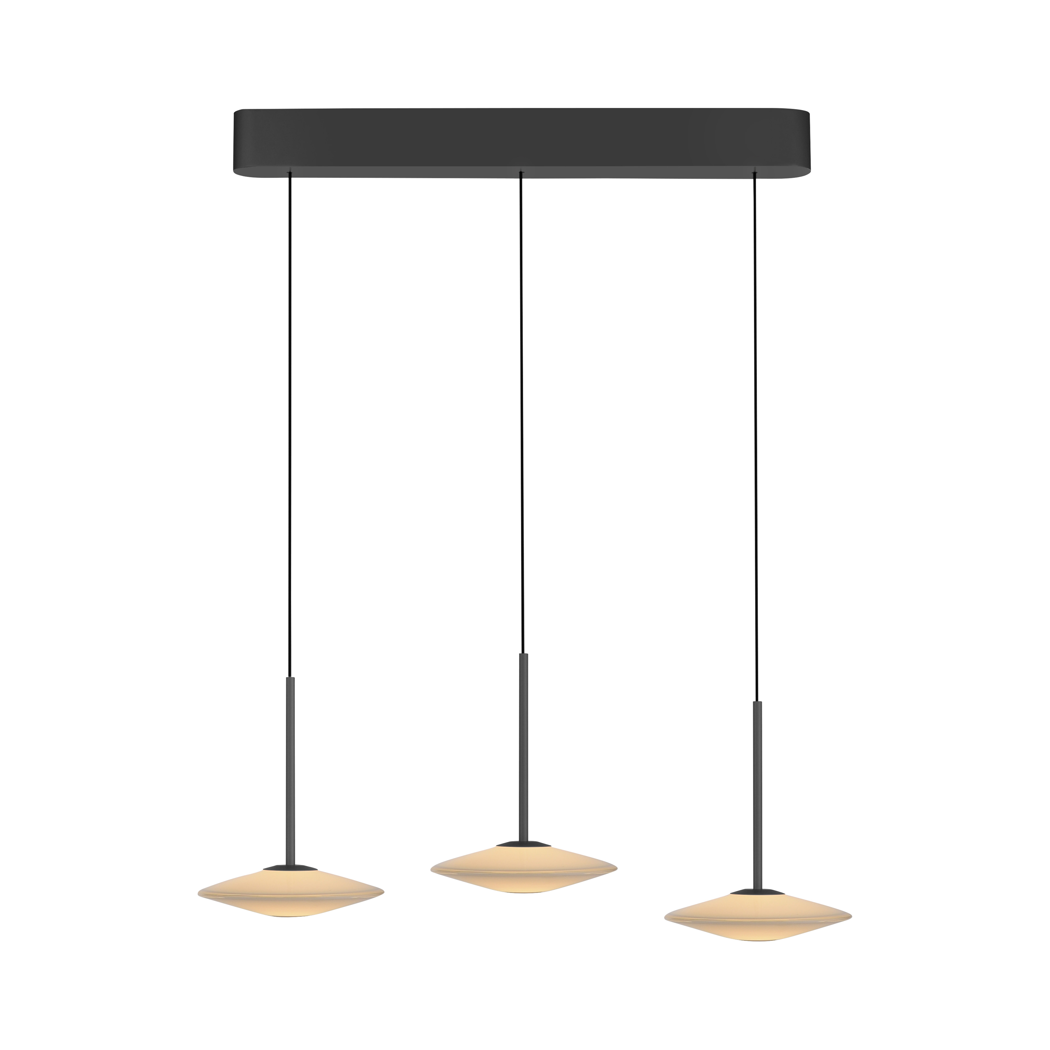 Paul Neuhaus LED-Pendelleuchte ELIPSA 3-flammig in Farbe schwarz, Pendelleuchte, Beleuchtung, Dreifach, Schwarz, Glas