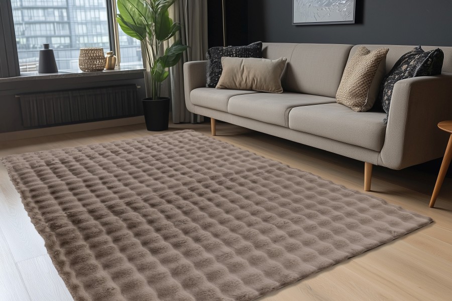 Webteppich HARMONY ca. 160x230cm in Farbe taupe Webteppich HARMONY ca. 160x230cm in Farbe taupe, Teppich, Wohnzimmer, Flaumig, Terraf, Beige