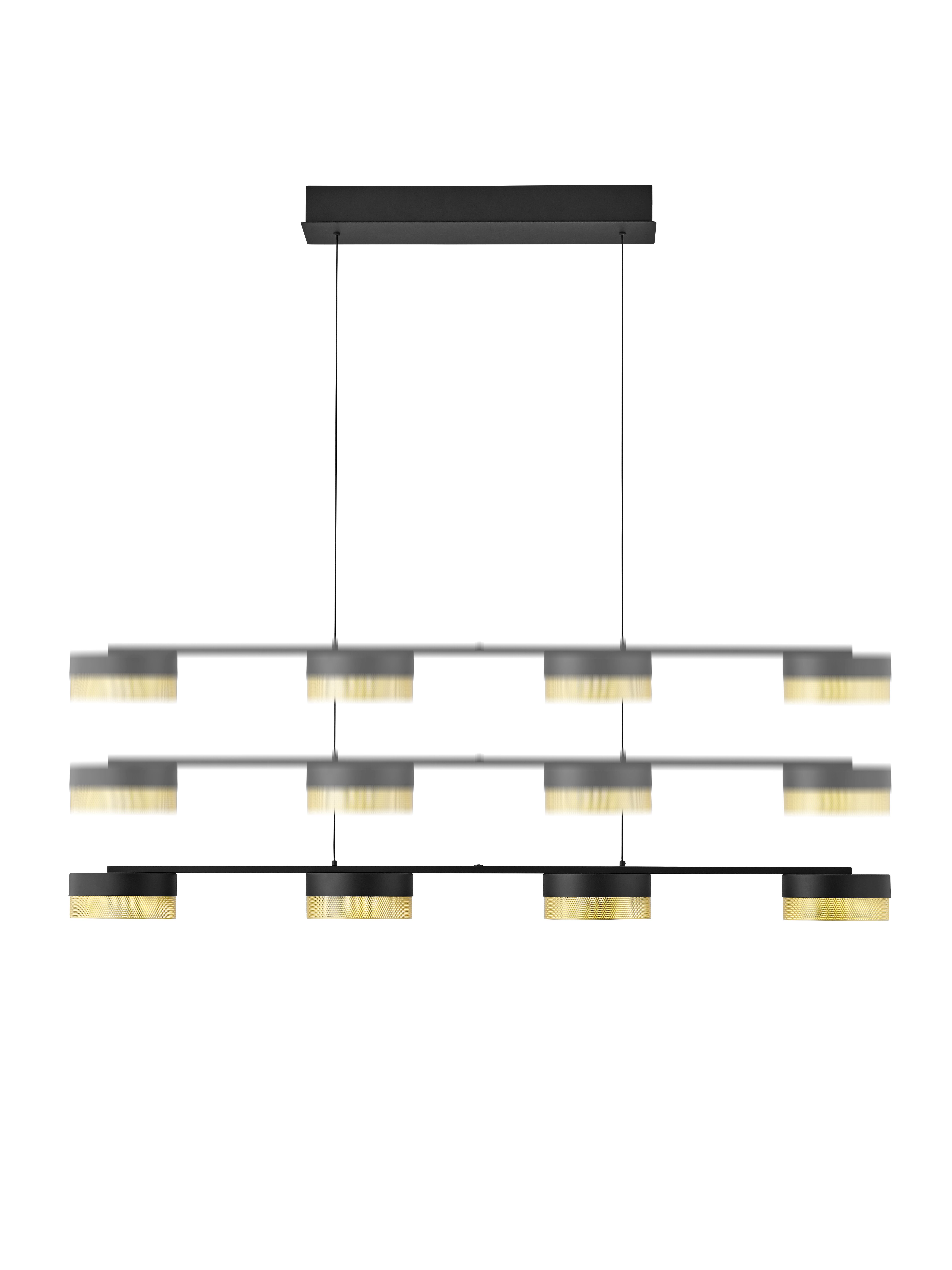 B-Leuchten LED-Pendelleuchte MESH 4-flammig in schwarz/gold