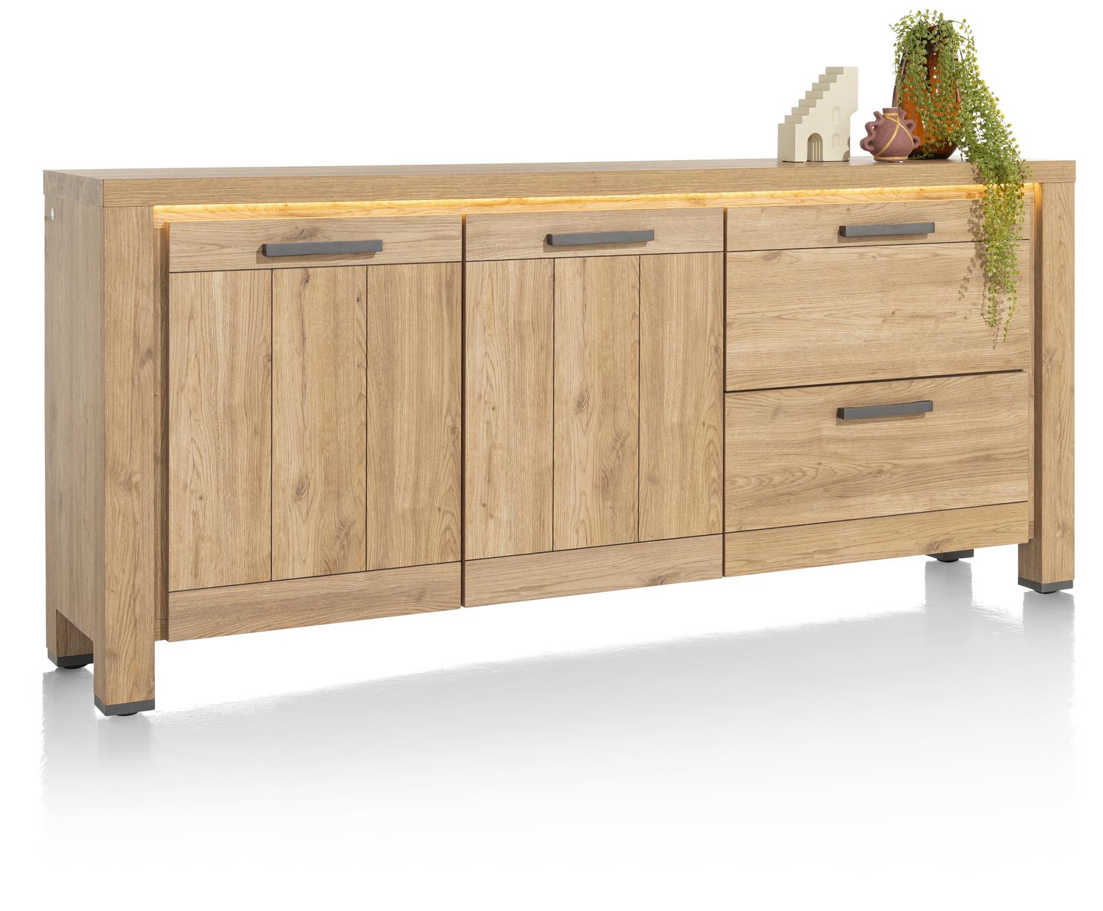 Henders & Hazel Sideboard DELMONTE ca. B190 H85 T42 cm in Eiche natur furniert Henders & Hazel Sideboard DELMONTE ca. B190 H85 T42 cm in Eiche natur furniert