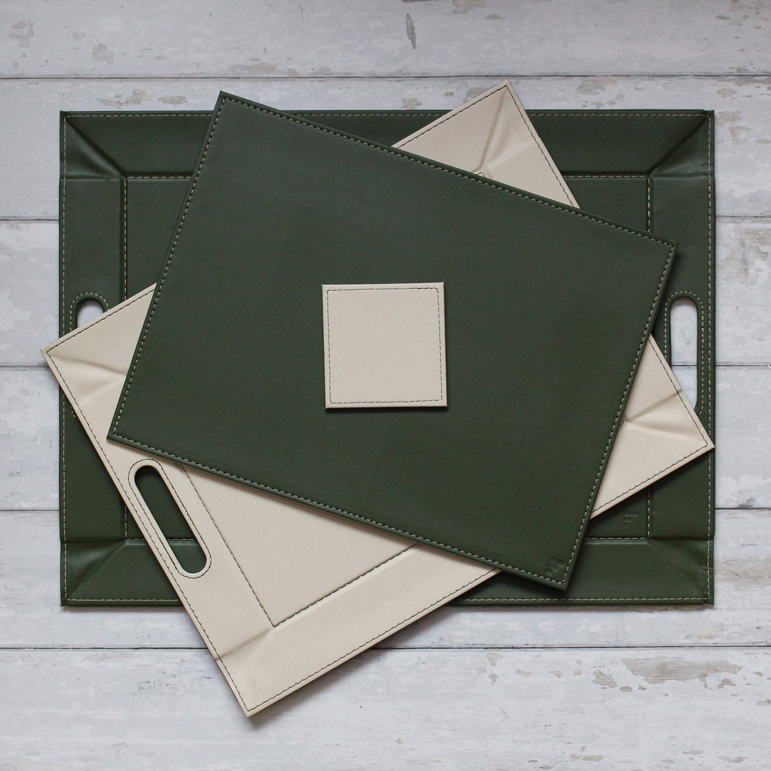 Profino DUO - Wendetablett, Olive/Elfenbein, groß