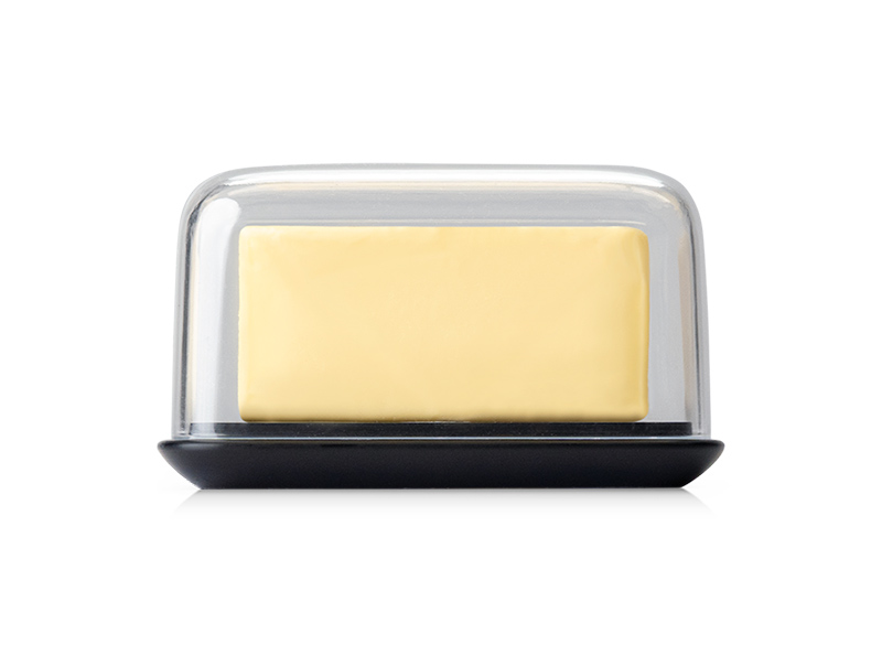 Butterdose in Duracore schwarz, Butter, Käse, Butterblock, Käsestück, Käseplatte