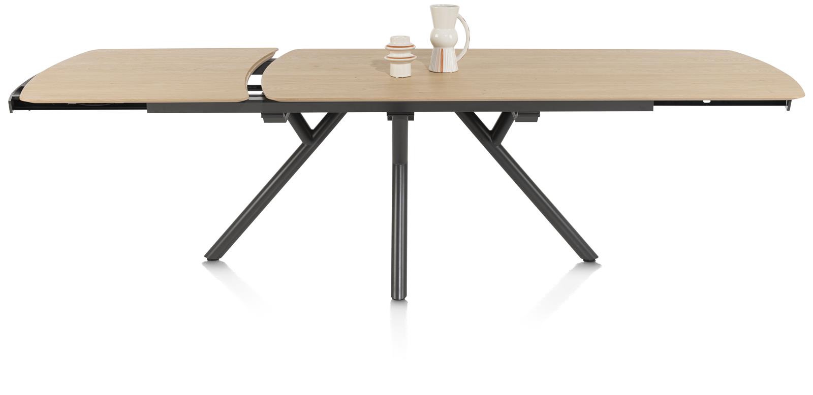 XOOON Tisch 170x100+60cm Novello NOVELLO 51812-NAT, Esstisch, ausklappbar, Holzplatte, Metallbeine, verlängerbar
