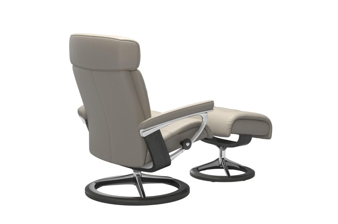 Stressless Sessel mit Hocker ERIK ca. B83 H99 T134 cm in Leder Velaro 15 Light grey