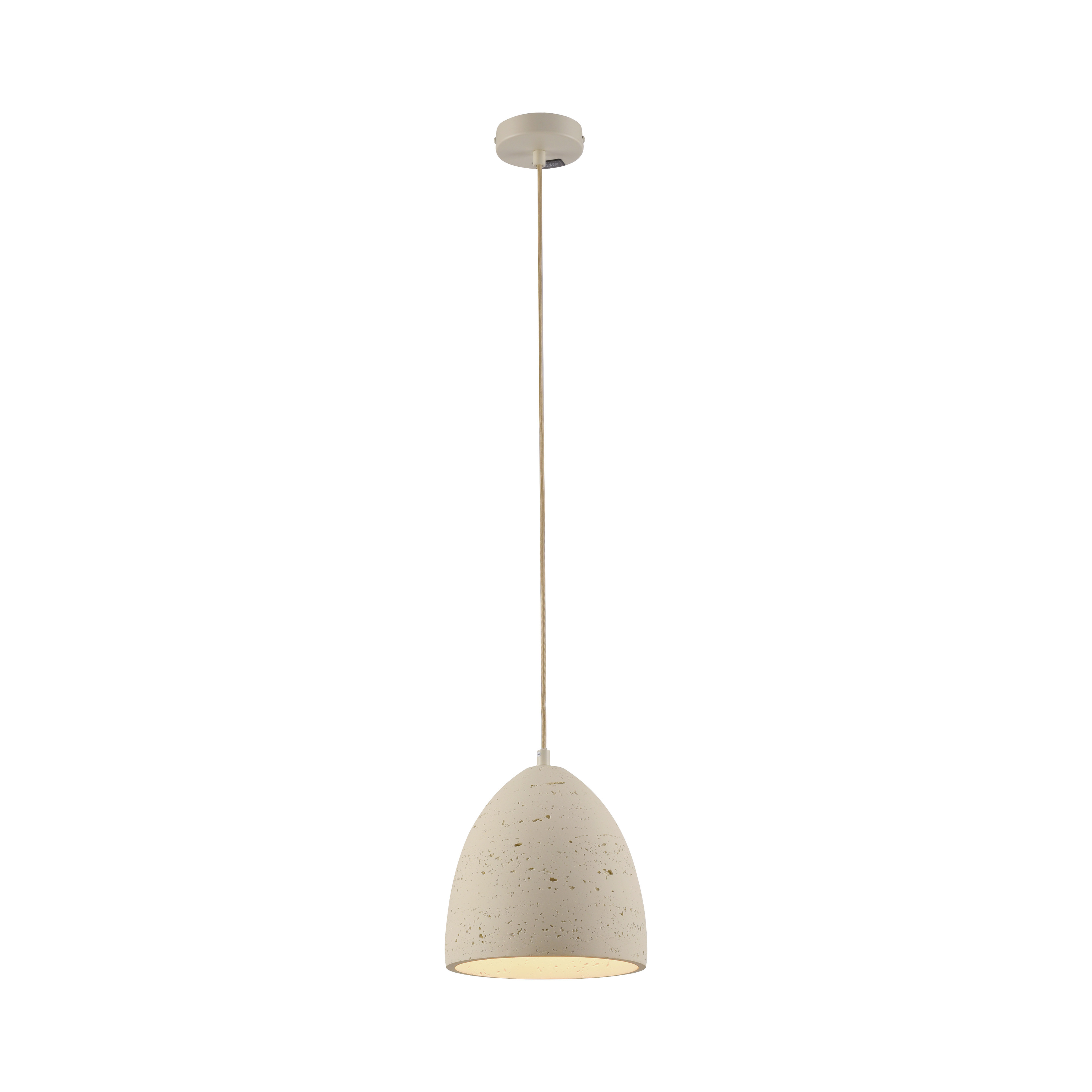 SCHÖNER WOHNEN-Kollektion Pendelleuchte TRAVENTA in Travertinoptik, hängelampe, pendant, Kegelform, gesprenkelte Keramik, beige
