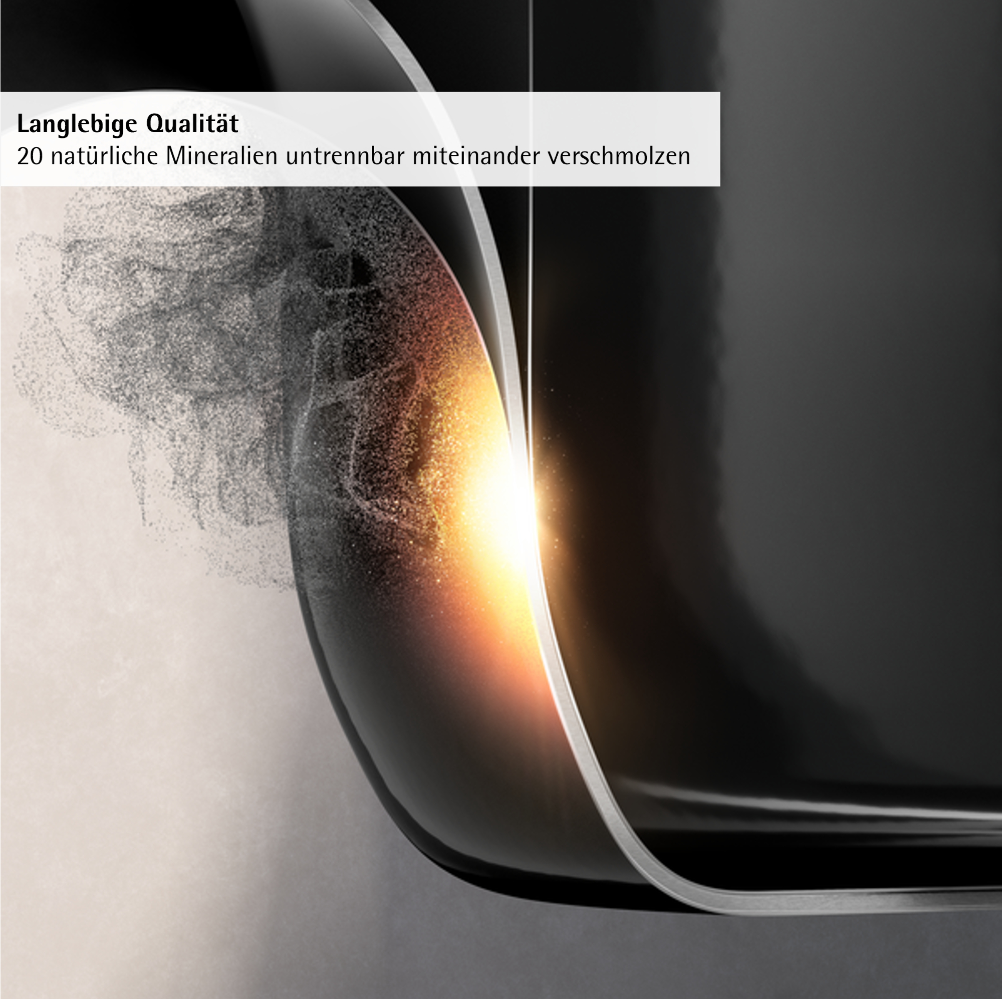 WMF Fusiontec Essential Pro, Topf-Set, 4-teilig, Black in schwarz, Glas, Schale, Abstrakter Hintergrund, Rundung, Kunstvolles Design