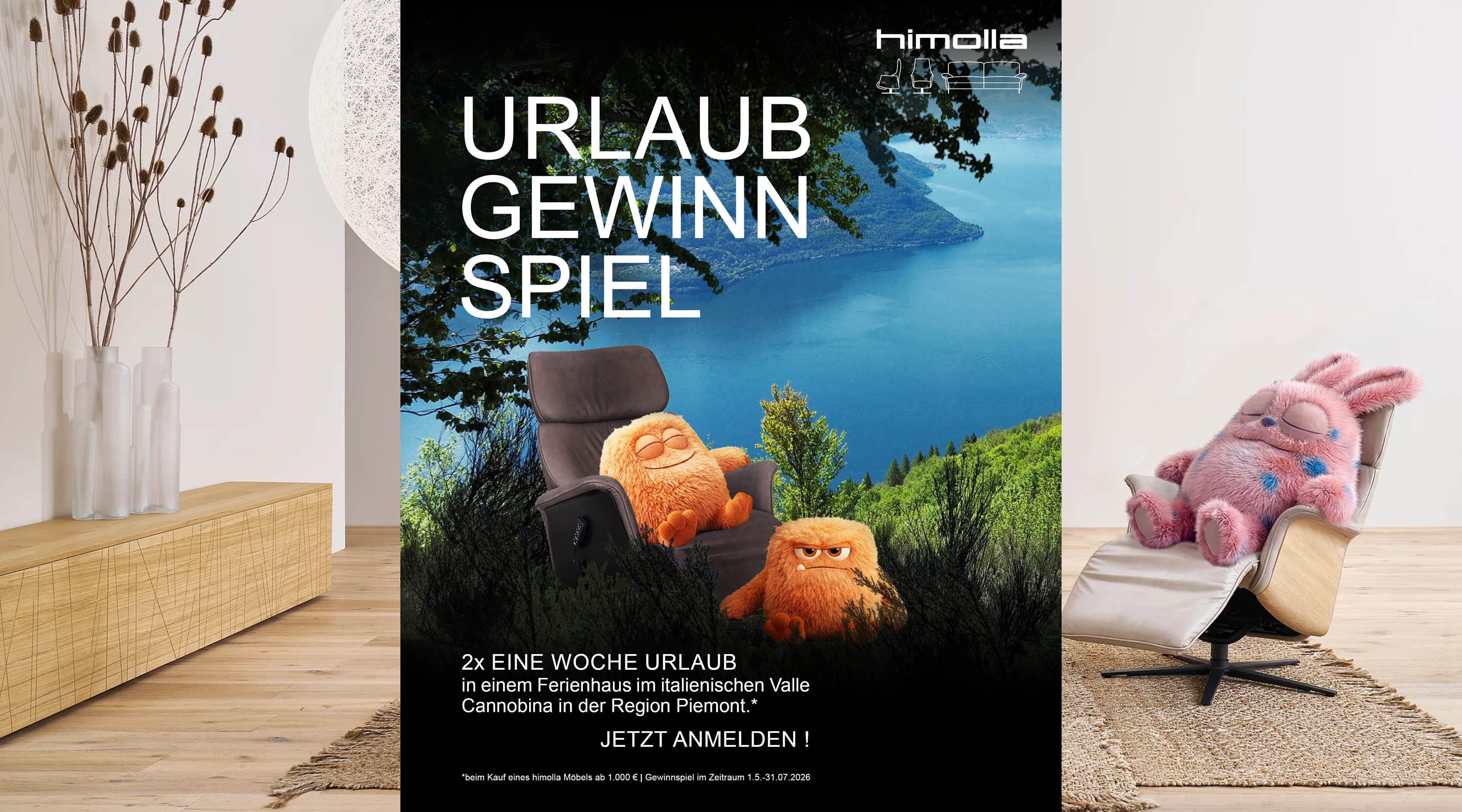 poster, sofa, stuhl, kissen, landschaft
