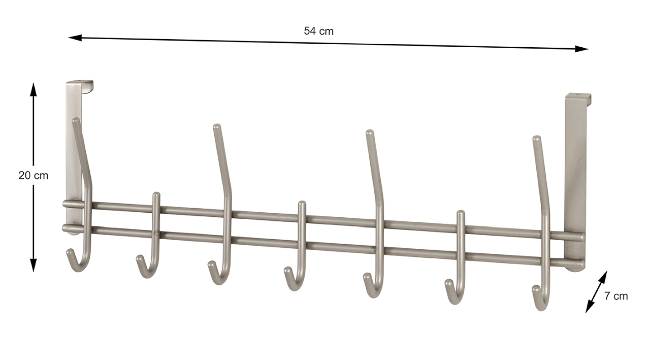 Haku Möbel Türgarderobenleiste ca. B54 H20 T7 cm in Metall Edelstahloptik, Elektronik, Hardware