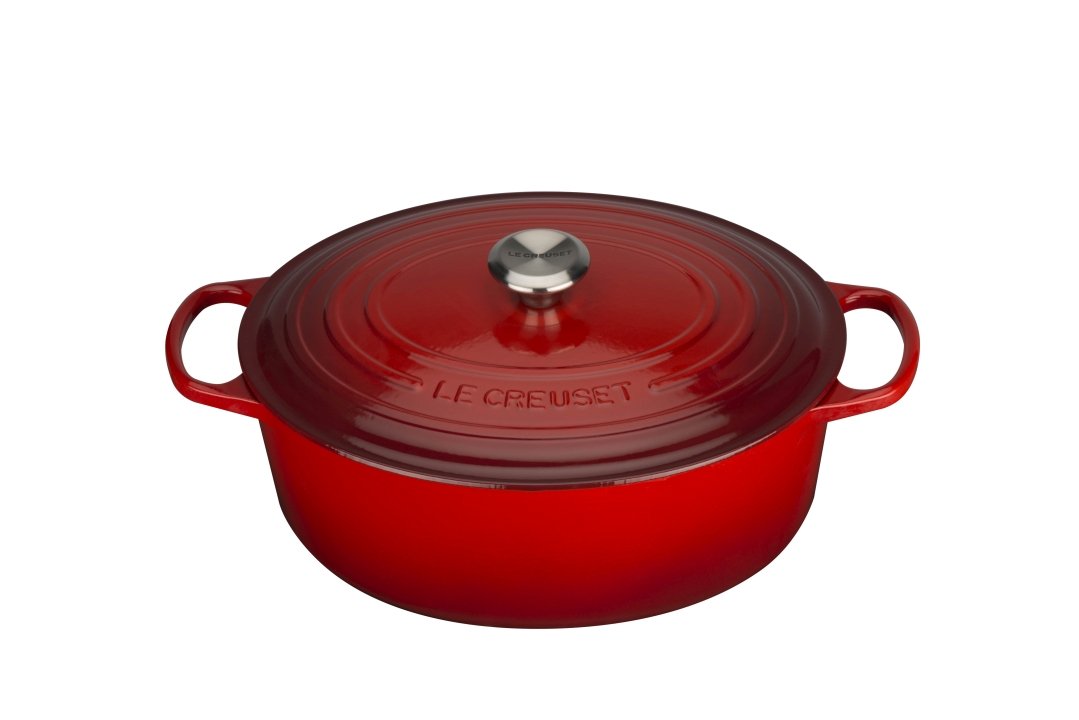 Le Creuset Bräter Sig 33cm in Farbe Kirschrot Le Creuset Bräter Ø ca. 33cm Kirschrot Oval