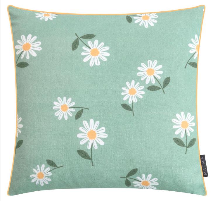 Magma Heimtex Kissenhülle BLÜMCHEN ca. 45x45cm in Farbe grün, Kissen, Dekoration für Zuhause