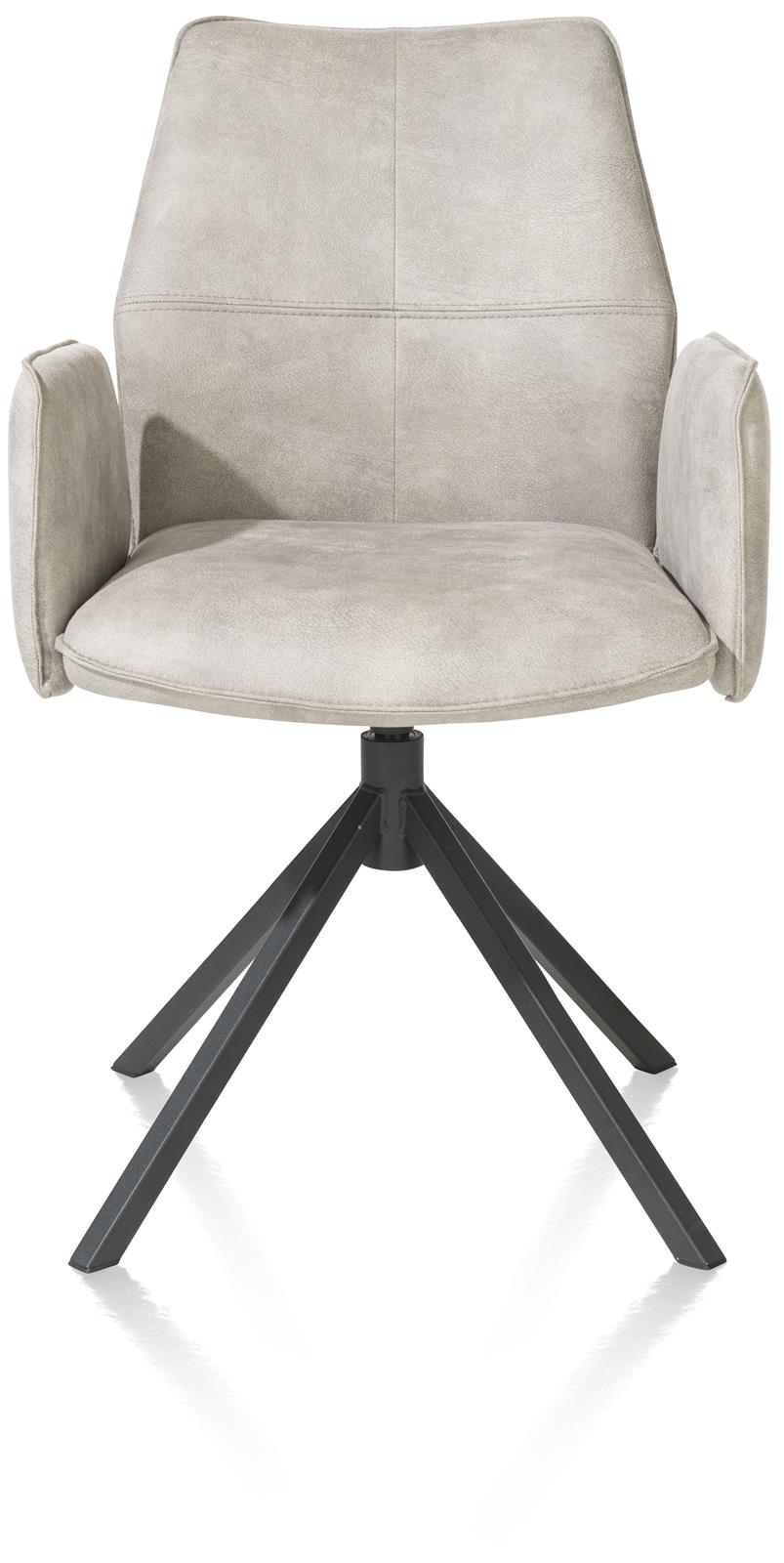 XOOON Armlehnstuhl FRANKY ca. B58 H91 T64 cm in Stoff Taurus kiesel, stuhl, beige, mikrofaser, vierbein-metalbasis, drehstuhl