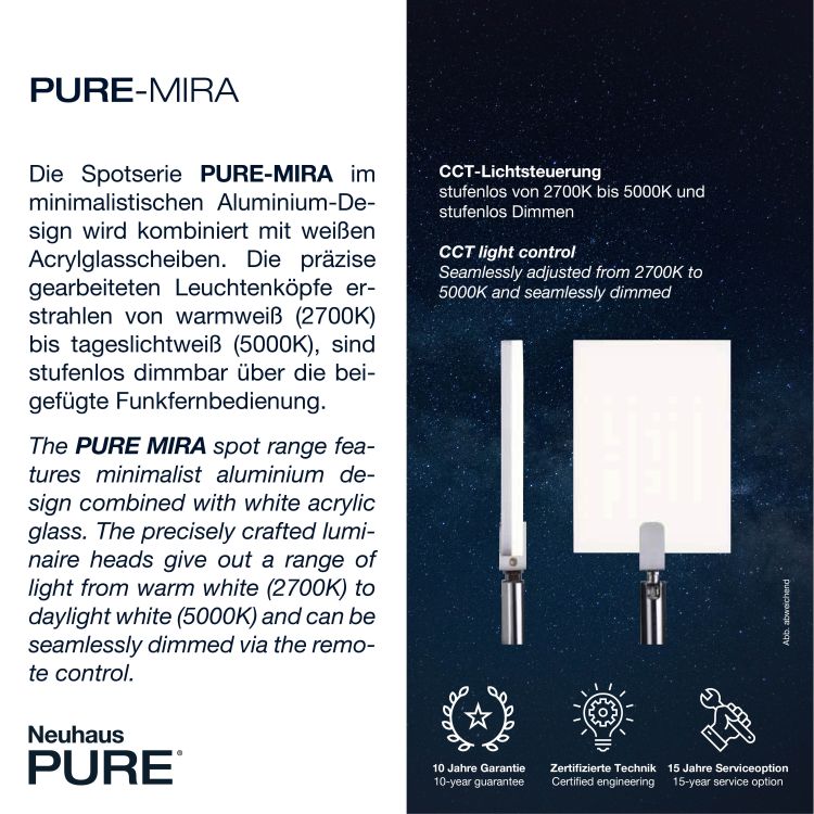 Paul Neuhaus LED-Wandleuchte Pure-Mira in Schwarz