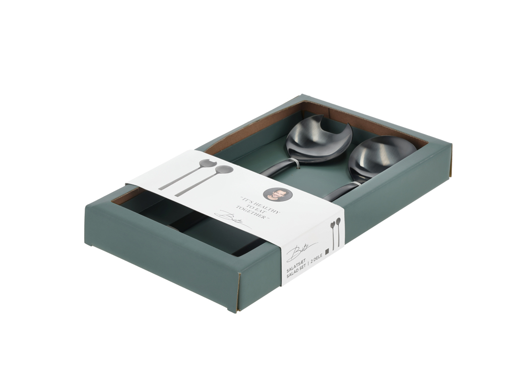 F&H Salatbesteck 2-teilig BITZ BITZ in Farbe Schwarz