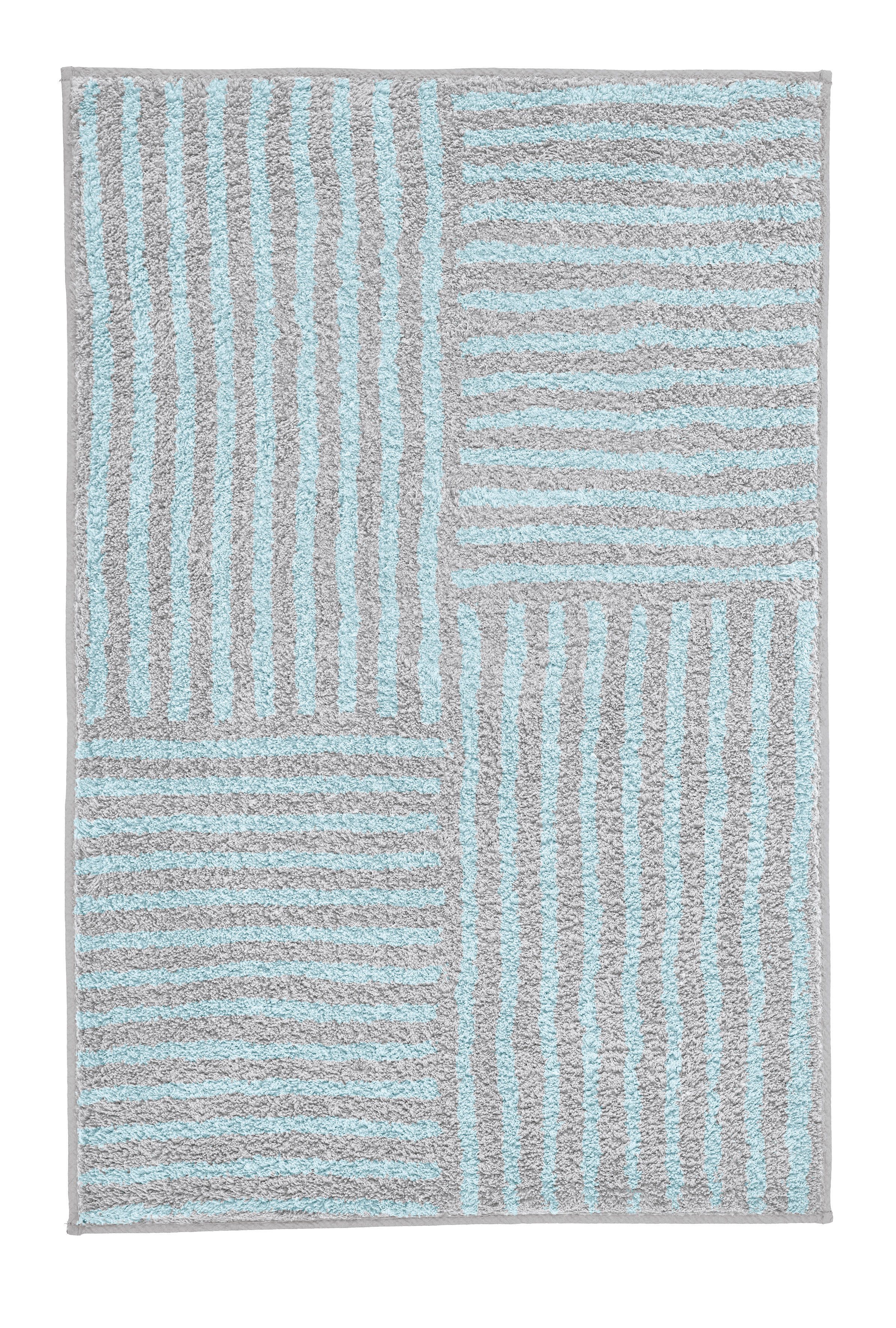 Kleine Wolke Badteppich CHELSEA ca. 60x90cm in Farbe Opal, towel, bath mat, textile, striped, turquoise-gray