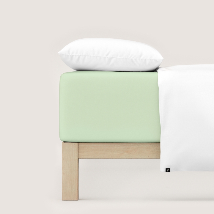 Schlafgut Pure Boxspring Spannbettlaken ca. 180x200-200x220cm in Farbe Green Light