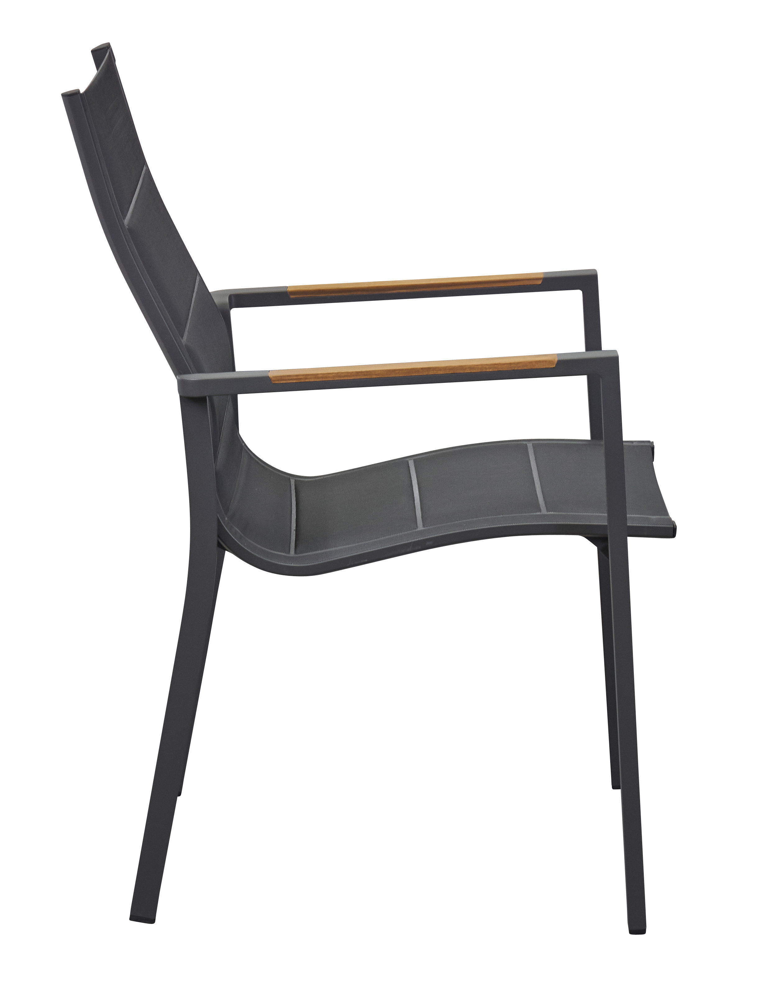 L.C. Wholesaler Stapelsessel UNICAMO in Farbe anthrazit mit Teak-Armlehnen L.C. Wholesaler Stapelsessel UNICAMO in Farbe anthrazit mit Teak-Armlehnen, Moebel, Stuhl, Bank