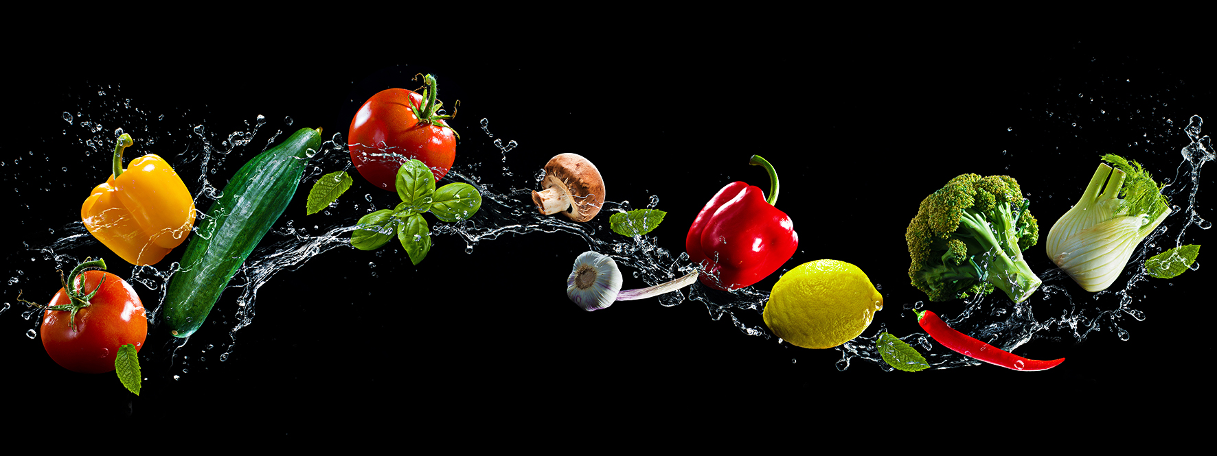 PRO ART Glas-Art 80x30cm Flying Vegetables